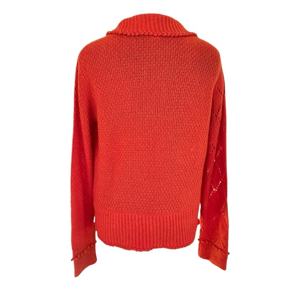 Garnet Hill Orange Sweater Size Medium - Picture 6 of 8